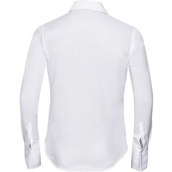 Russell Collection Bluse, Langarm, bügelfrei (Weiß) - Image 2