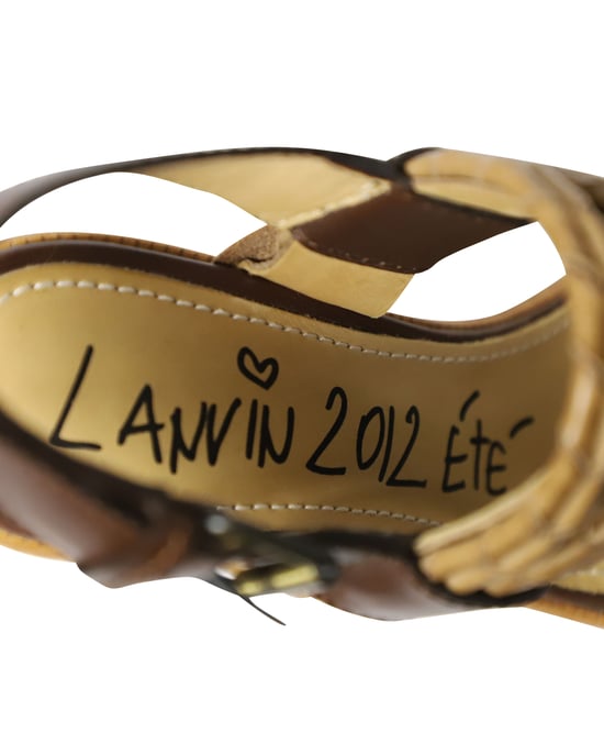 Lanvin Holzen Absätzen aus braunem Leder - Image 6