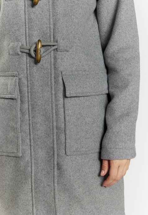 Dreimaster Dufflecoat aus Wollgemisch Damen grau melange - Image 5