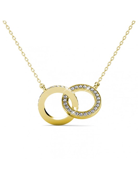 Circle Twin Halskette - Gold und Kristall - Image 1