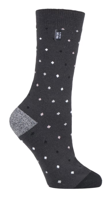 Heat Holders Damen Ultra Lite Thermo-Socken mit gebürstetem Innengarn, Anthrazitflecken (Beere) - Image 1