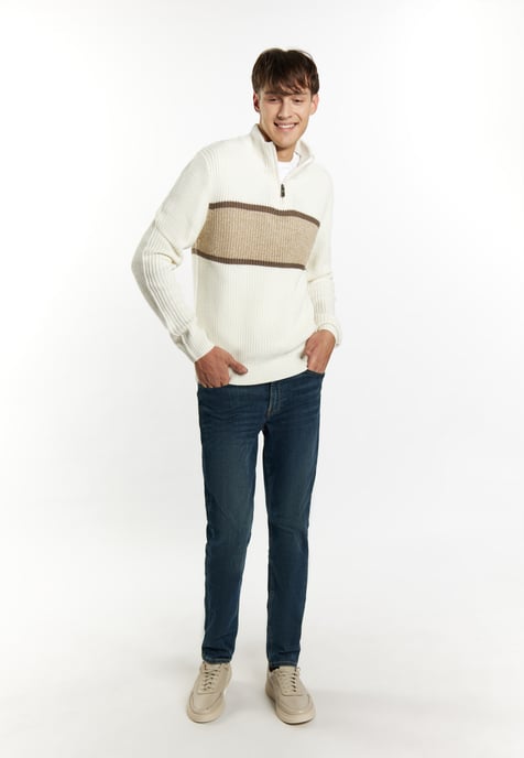 Mo Grobstrickpullover Herren Weiss Mehrfarbig - Image 2