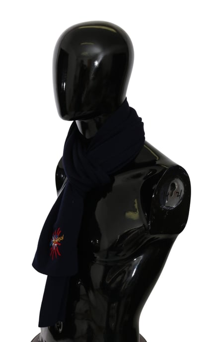Dolce & Gabbana Men's Blue #DGLovesLondon Wrap Shawl Wool Scarf (Echarpe en laine) - Image 4