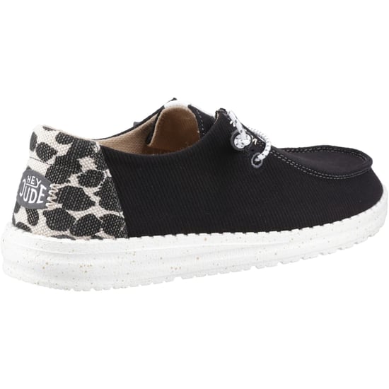HEYDUDE Wendy Leopard Baumwollmischung Damen Schwarz/Leopard Loafers - Image 2