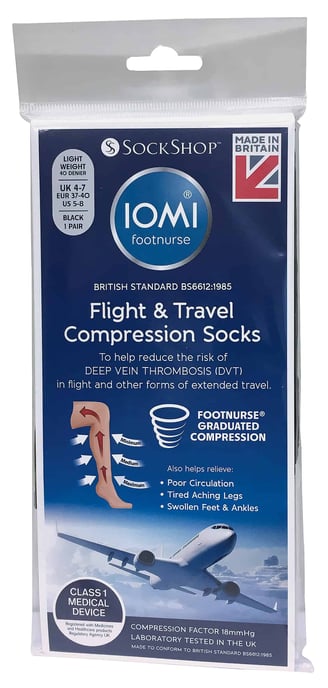 IOMI - Damen 18 mmHg abgestufte Kompression Flug Socken für DVT - Image 2