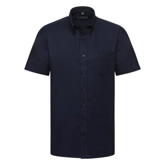 Russell Collection Herren-Kurzarmhemd aus pflegeleichtem Oxford (Bright Navy) - Image 1