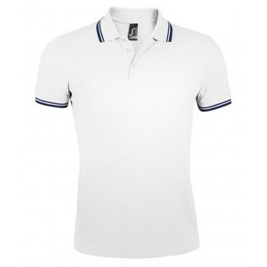 SOLS - Polo manches courtes PASADENA - Homme (Blanc/bleu marine) - Image 1