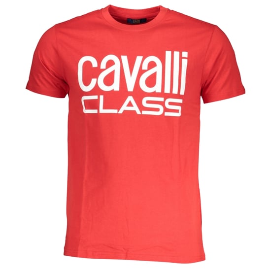 Cavalli Class Bold Weißes Logo Rotes T-Shirt - Image 1