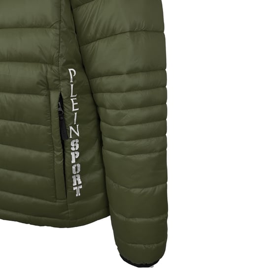 Plein Sport Schlichte gefütterte grüne Jacke - Image 4