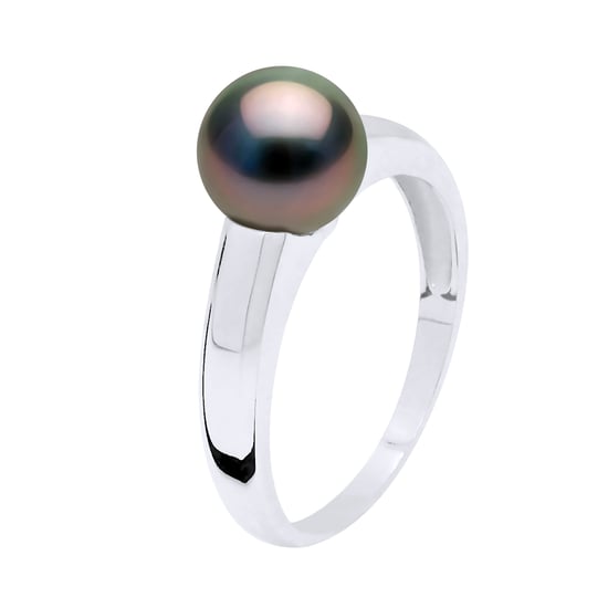 Armreif Ring Prestige Silber 925 rhodiniert - Echte Tahiti-Zuchtperle rund 7-8 mm - Image 1