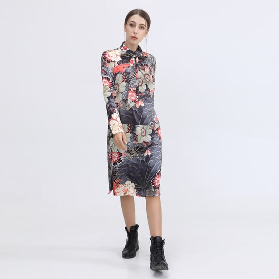 Hemdkleid mit floralem Makrodruck - Image 1