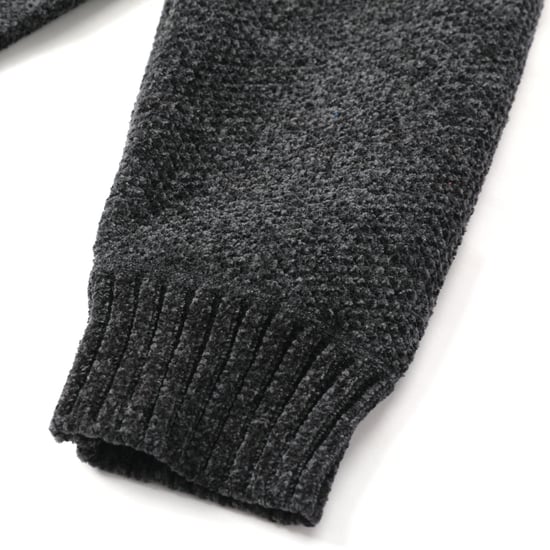 Herren-Cardigan mit Rei?verschluss, Stehkragen und gefuttertem Grobstrickpullover dunkelgrauarz - Image 4