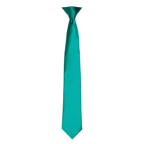 Premier Colours Herren Satin Clip Krawatte (Smaragd) - Image 1