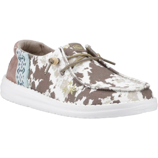 HEYDUDE Wendy Disco Kuh Baumwolle Damen Tan Loafers - Image 1