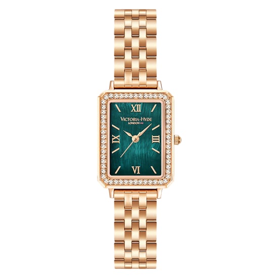 Victoria Hyde Westminster Rose Gold Grün Diamant Detail Damenuhr - Image 1