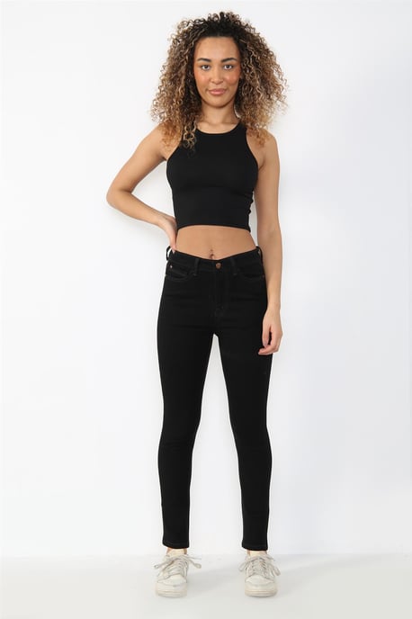 Ladies Magic Shaping High Waisted Skinny Jeans in Schwarz - Image 6