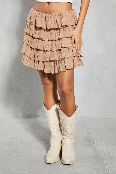 Ruffle Hem Mini Skirt