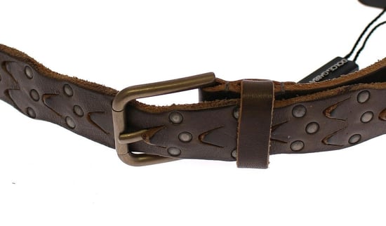 Dolce & Gabbana Men's Brown Leather Logo Cintura Gürtel Belt