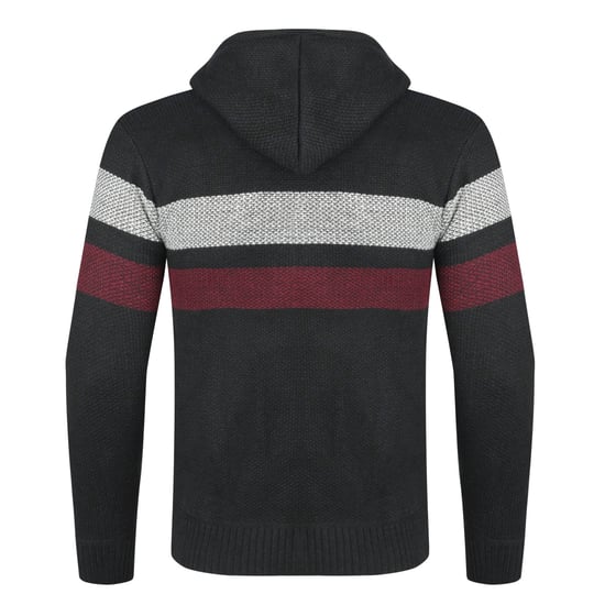 Herren Winter ubergangsjacke Strickjacke mit Kapuze Gefuttert Grobstrick Kapuze Warme Jacke Navy - Image 3