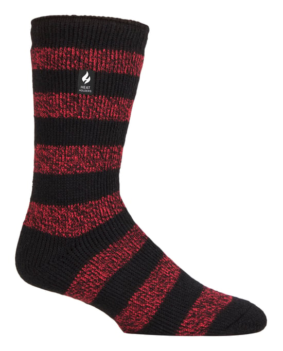 Wärmehalter - Extra dicke Herren-Thermosocken für den Winter | Warme flauschige Fleece-Isoliersocken | Geschenke für Männer - Schwarz / Rot (Palermo) - Image 1