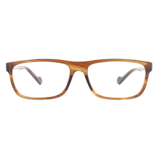 Moncler Rectangular Mens Striped Brown Crystal Glasses