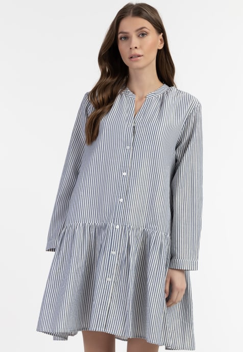 Dreimaster Langarmkleid Damen Dunkelmarine Streifen - Image 3