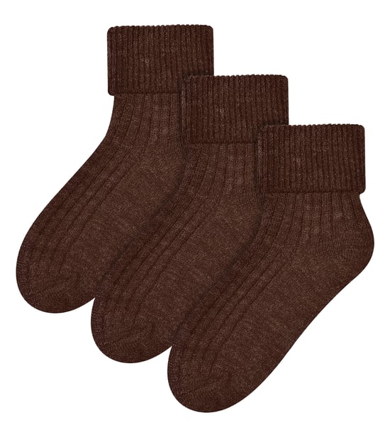 3 Paar Damen Wolle Bettsocken | Steven | Luxus Warm Lounge Schlafsocken - Schokolade - Image 1