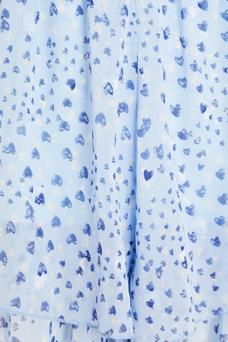 Petite Pale Blue Heart Print Playsuit