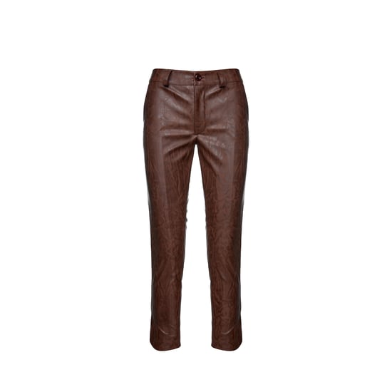 Schokoladenbraune Moiré-Kunstleder 7/8-Hose - Image 1
