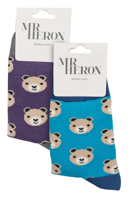 Mr Heron - 2 Paar Socken aus Bambus mit Tiermuster - Bären - Image 2
