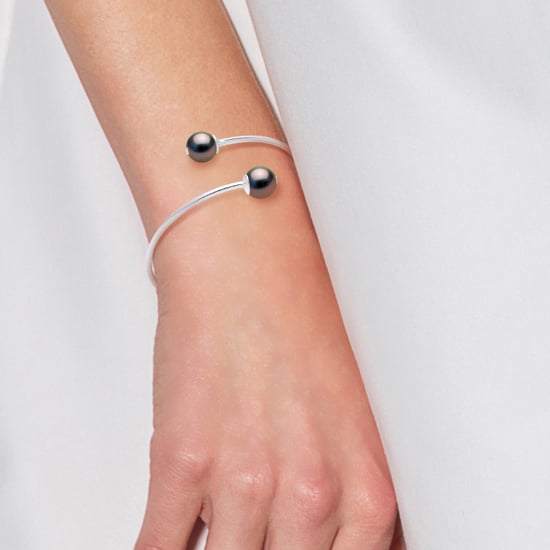 DIADEMA - Bracelet - You & Me - Silver - 2 Real Tahitian Pearls
