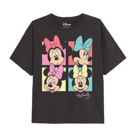 Disney Girls Minnie Mouse Bow T-Shirt (Charcoal)