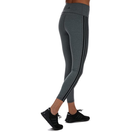 Women's adidas Believe This 2.0 3-Stripes 7/8 Tights in Charcoal Marl
