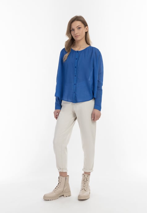 Dreimaster Langarmbluse Damen Blau - Image 2