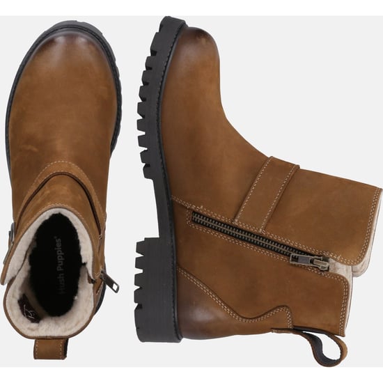 Hush Puppies Wakely Leder Damen Tan Stiefel - Image 6