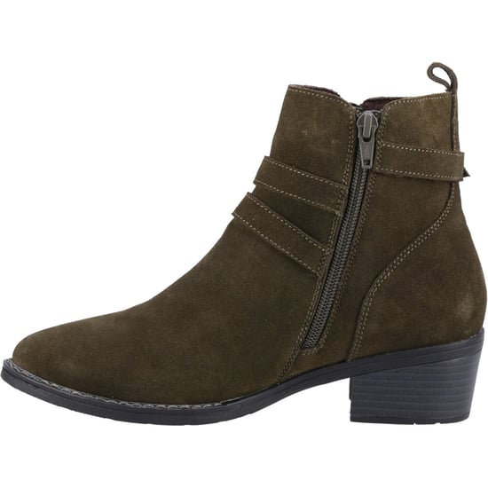 Hush Puppies Jenna Leder Damen Stiefel Khaki - Image 4