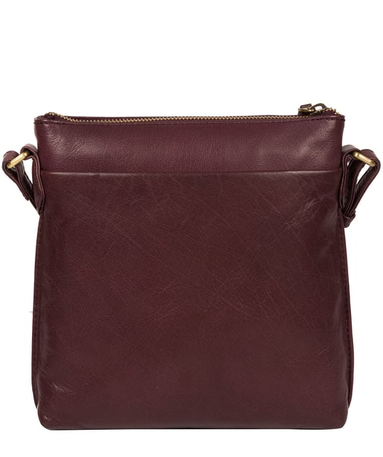 'Nikita' Plum Leather Cross Body Bag
