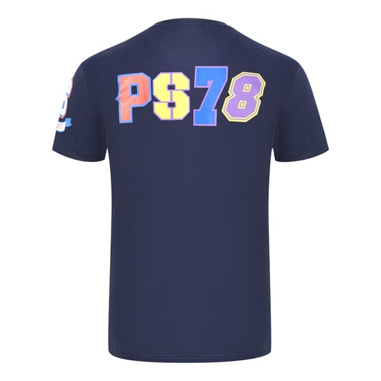 Plein Sport Mehrfarbige Logos Marineblau T-Shirt - Image 2