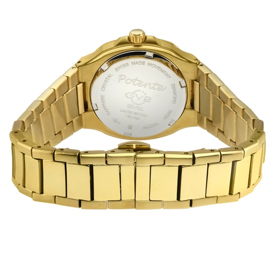 GV2 Potente Lady White MOP dial, 316L Stainless Steel IPYG Diamond  Swiss Quartz  Watch