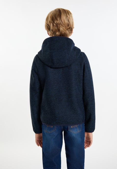 Schmuddelwedda Strickfleeceblouson Jungs Marine Melange - Image 4
