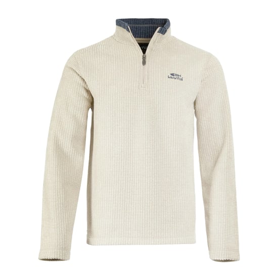 Weird Fish - "Newark" Fleece-Oberteil mit kurzem Reißverschluss für Herren (Ecru) - Image 1