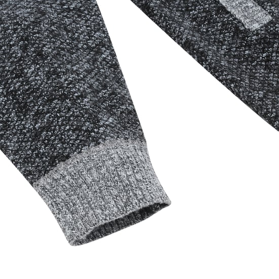 Men's Cardigan with Zip Stand-Up Collar Cardigan Chunky Knit Lined Jumper for Winter Dark Gray