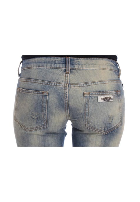 Cavalli Damen Blue Wash Baumwoll Slim Fit Bootcut Jeans - Image 6
