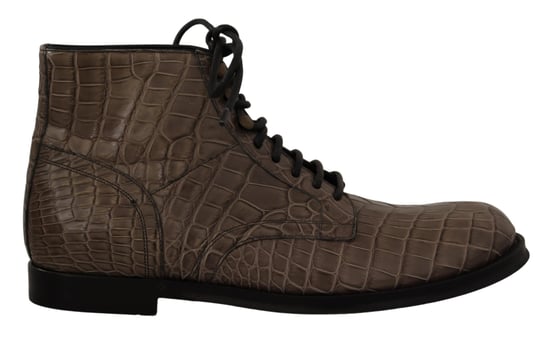 Dolce & Gabbana Herren Graue Krokodilleder Derby-Stiefel - Image 1