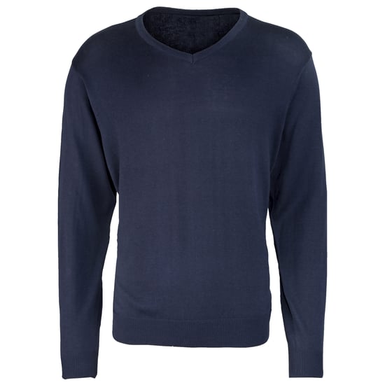Premier Herren Strick-Pullover mit V-Ausschnitt (Marineblau) - Image 1