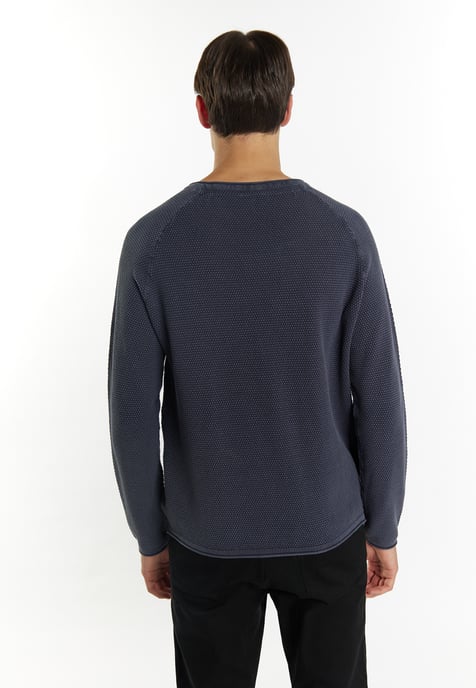 Mo Strick Pullover Herren Marine - Image 4