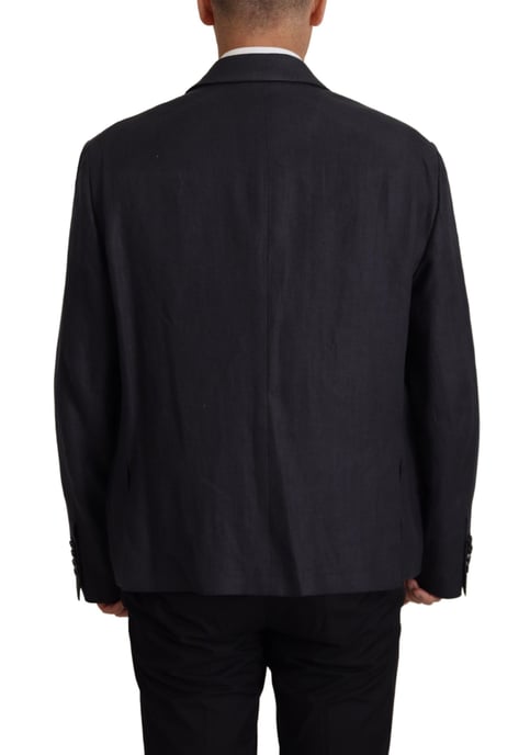 Dolce & Gabbana Blaues Leinen Formal Herren Blazer Herren Jacke - Image 5