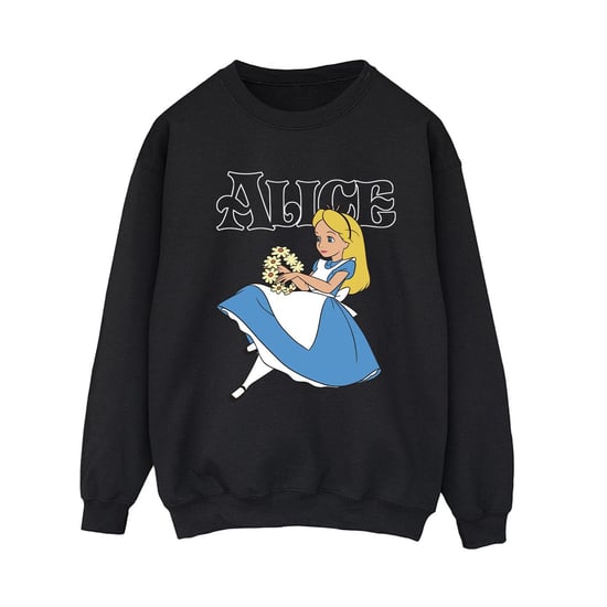 Disney Womens/Ladies Alice In Wonderland Flowers Sweatshirt (Black)