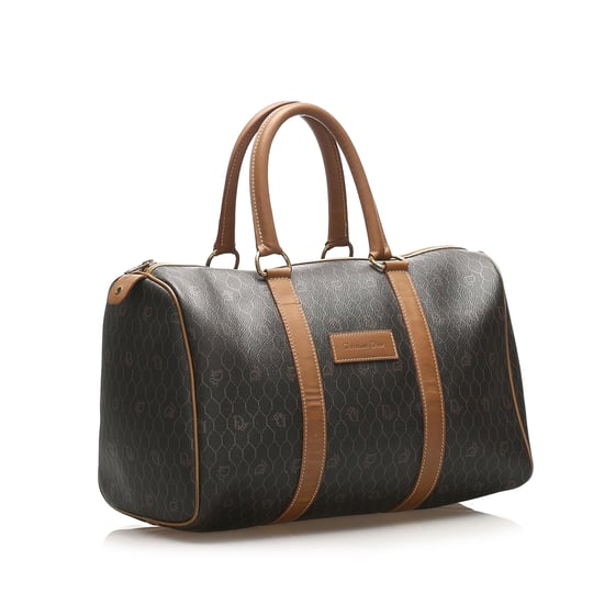 Vintage Dior Honeycomb Boston Bag Brown - Image 2