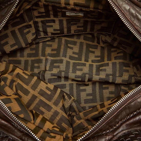 Vintage Fendi Spy Leather Handbag Brown - Image 5